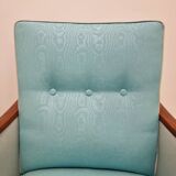 Paire de fauteuils modernes et vintage du milieu du siècle, structure en bois et tubulaire, années 1960, Hongrie