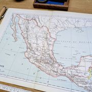 Mexique, carte d'époque, 1887, Authentique.
