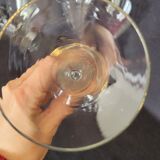 8 old champagne flutes evased blown glass model impossible