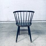 Mid-Century Scandinavian Design Curved Spindle Back Side Chair, Denmark, 1960s