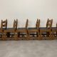 6 vintage solid wood brutalist chairs