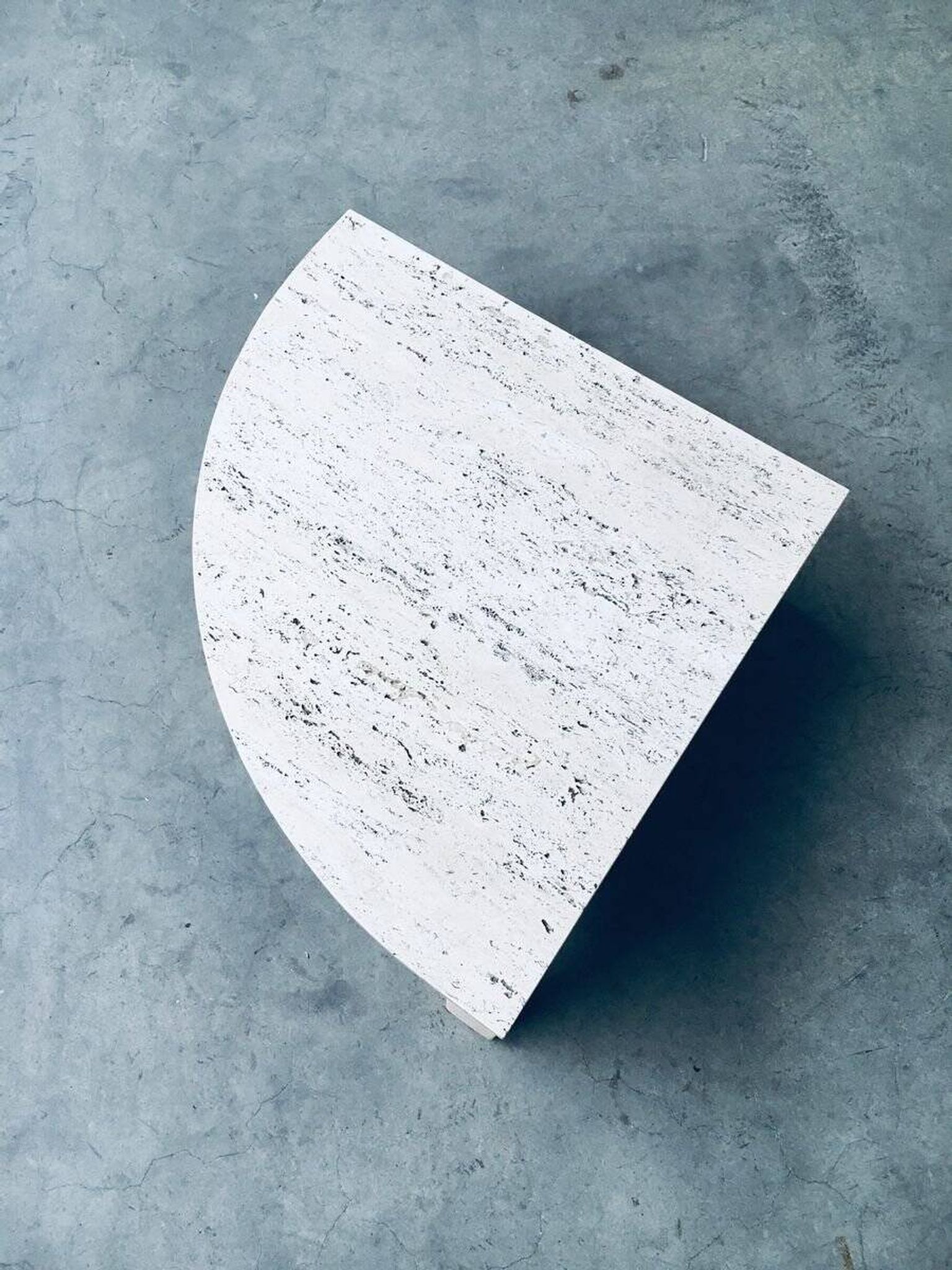 Mid-Century Modern Travertine Edge Side Table, Italy, 1970s