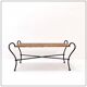 Vintage coffee table in wrought iron and woven rattan - 1970s