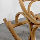 Fauteuil à bascule italien Luigi Crassevig en bois courbé