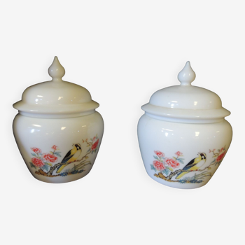 Pair of avon covered pots