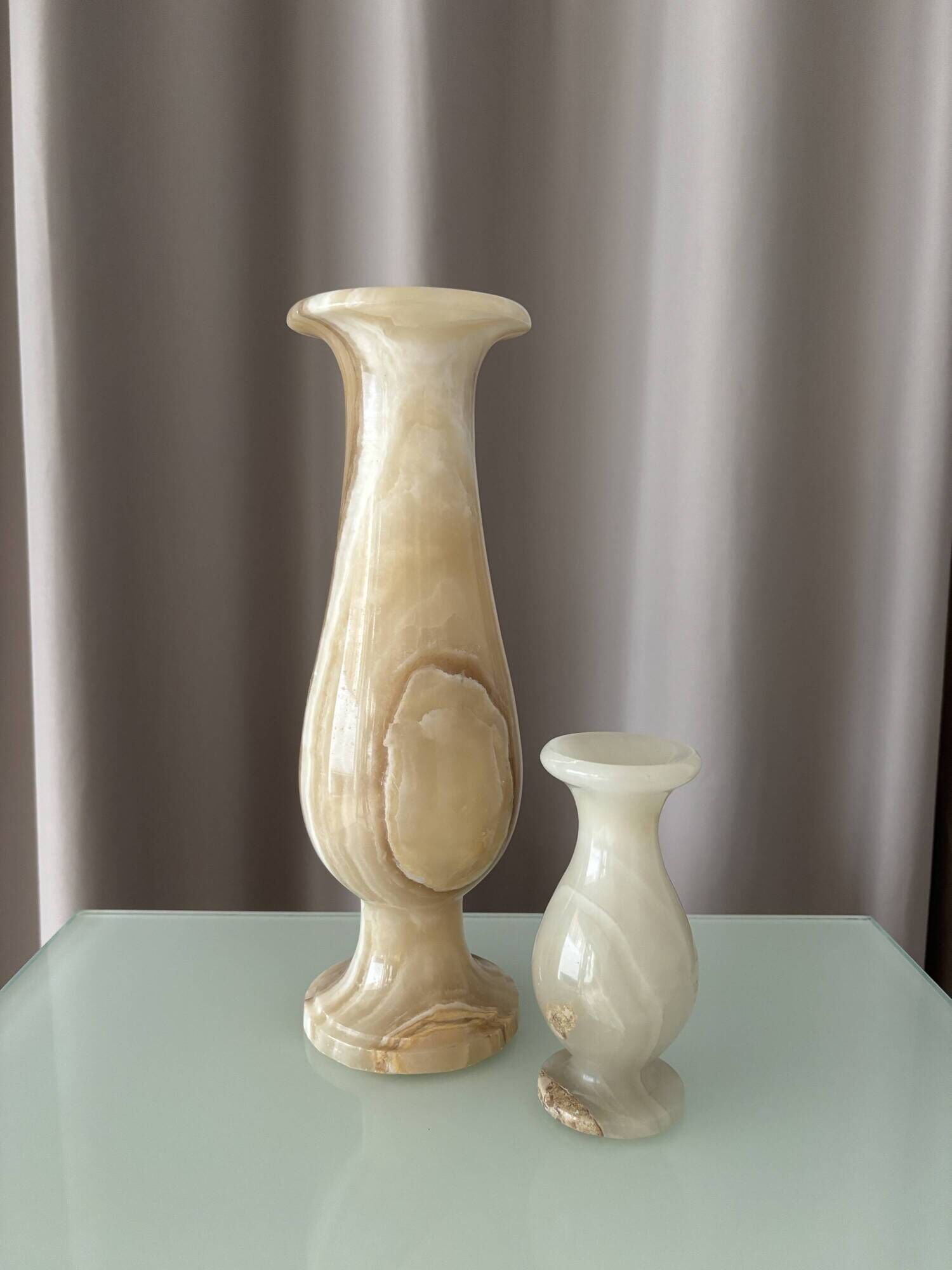 Vintage Alabaster Bud Vase – Cream Stone