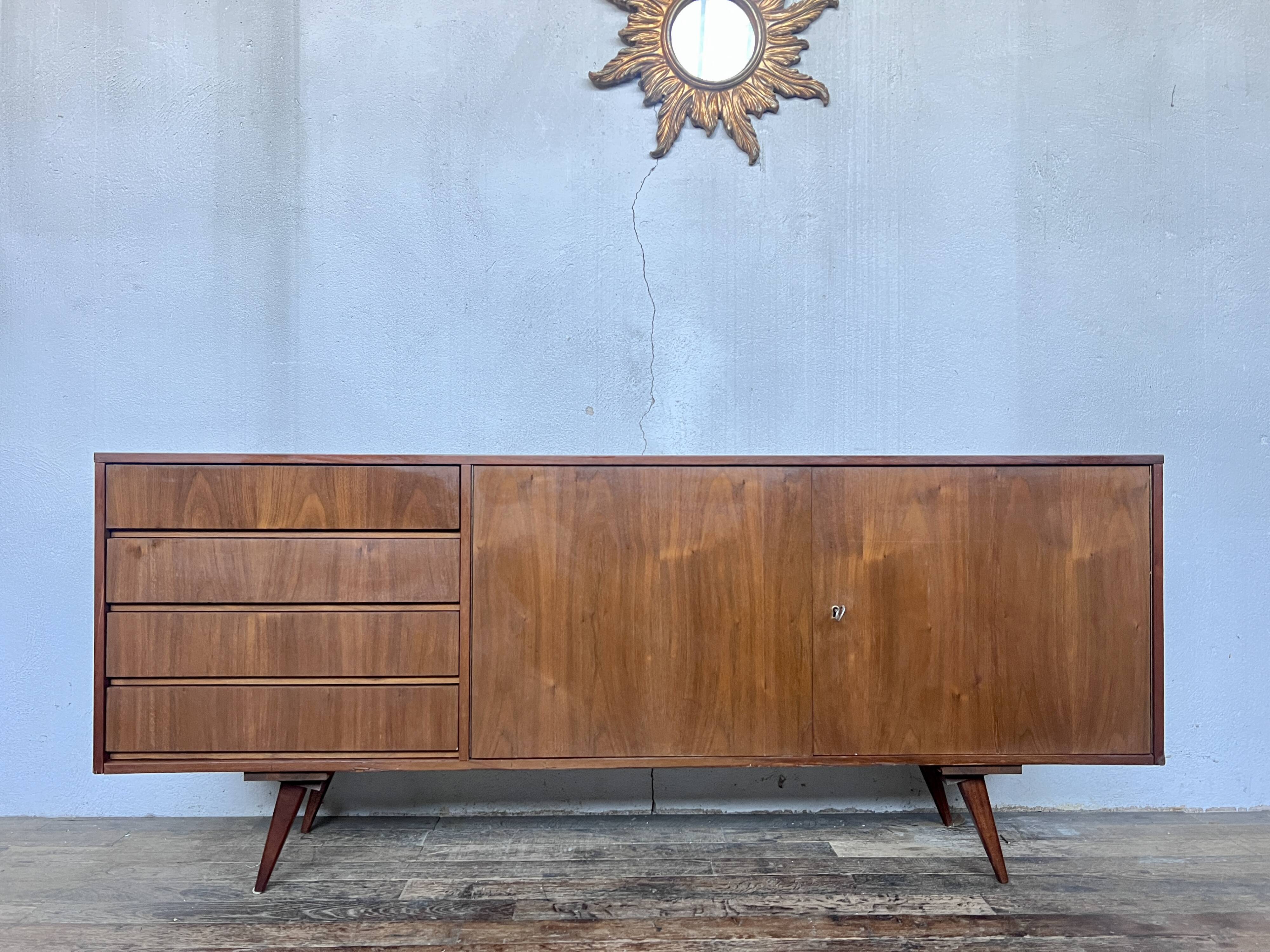 Vintage teak compass feet