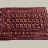 Antique turkmen tekke rug, 144x97 cm turkoman bokhara red black beige