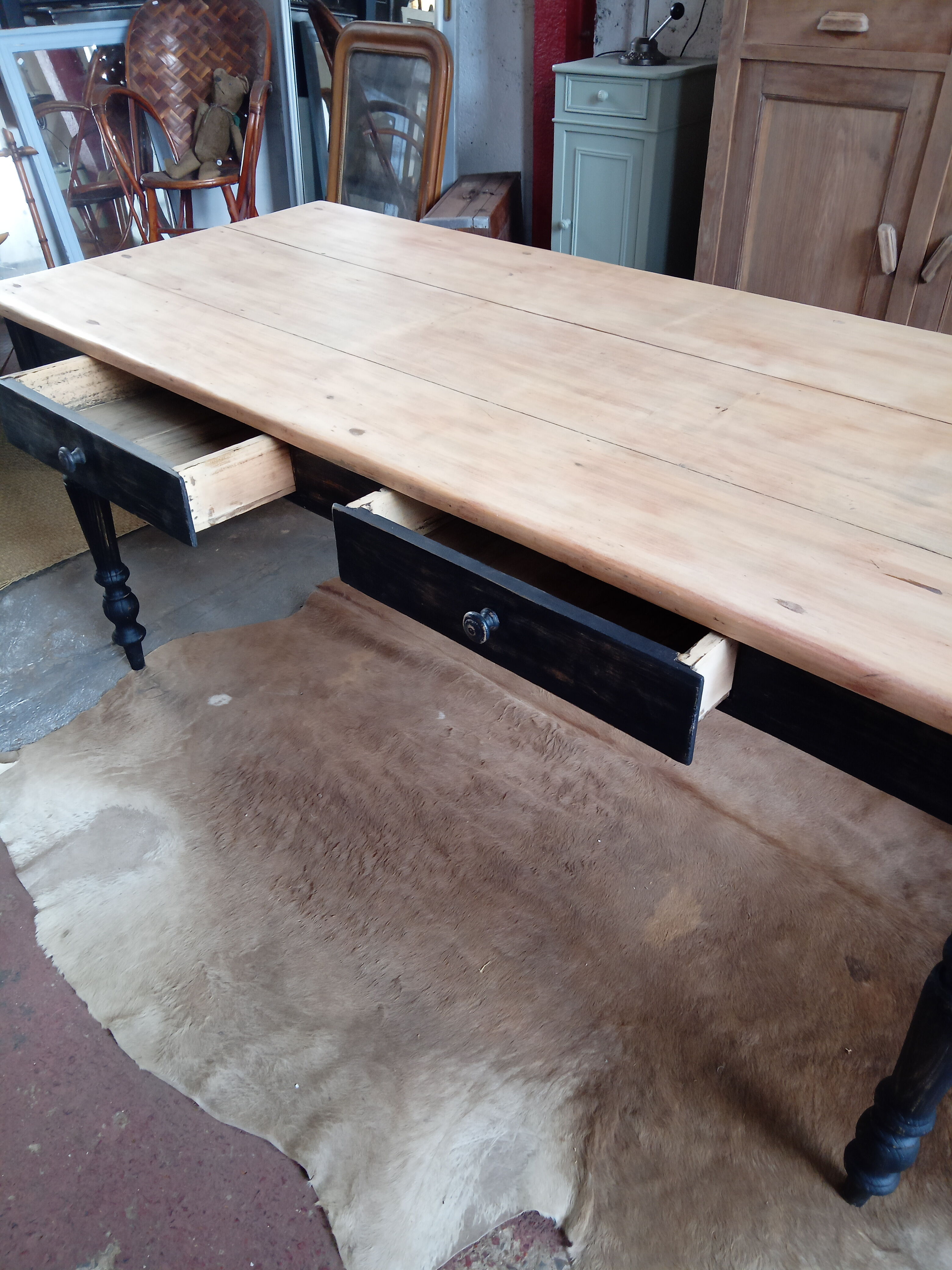 Old table feet turned