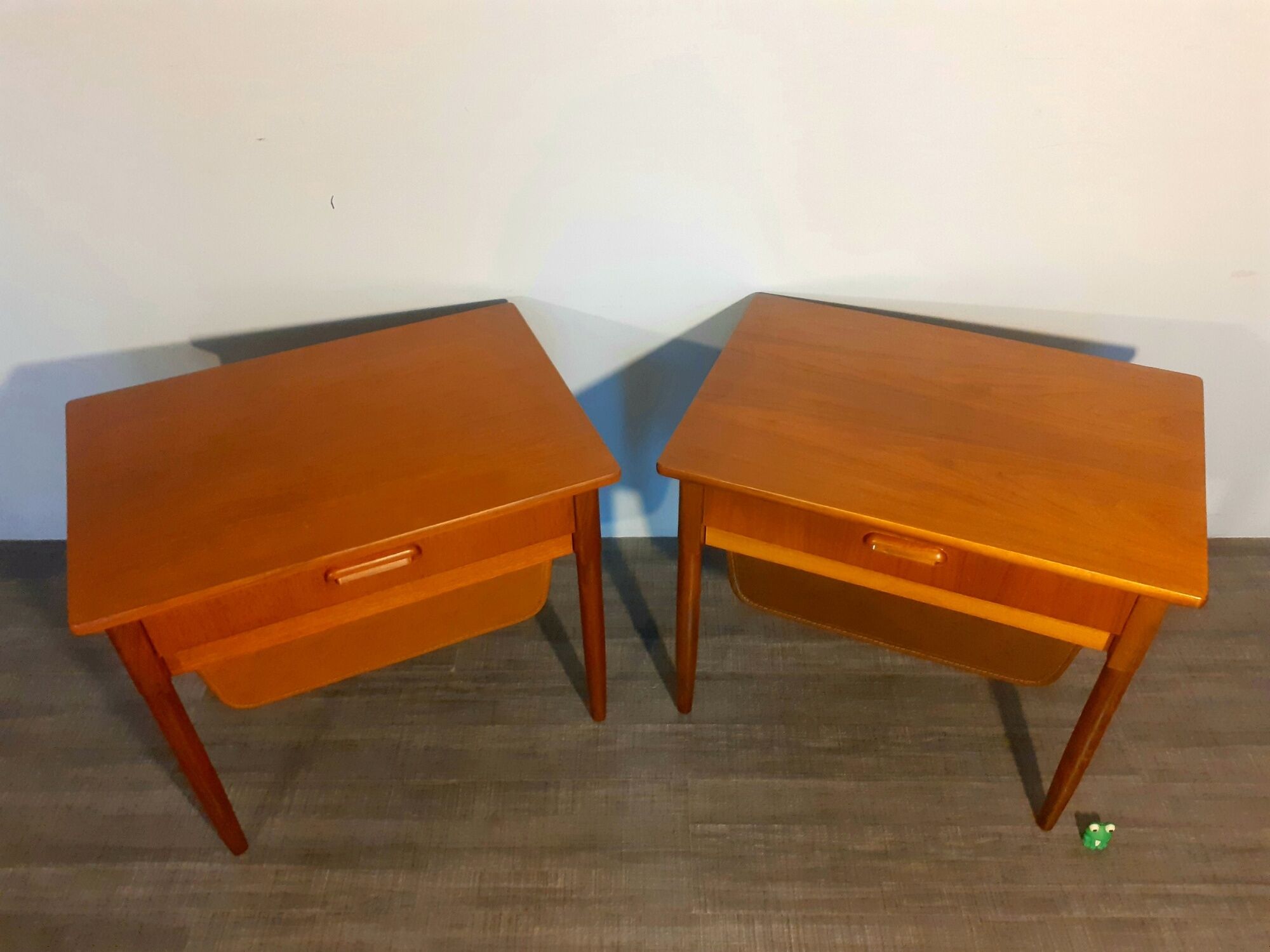Pair of bedside tables "pelicans" in teak, norwegian 1960s