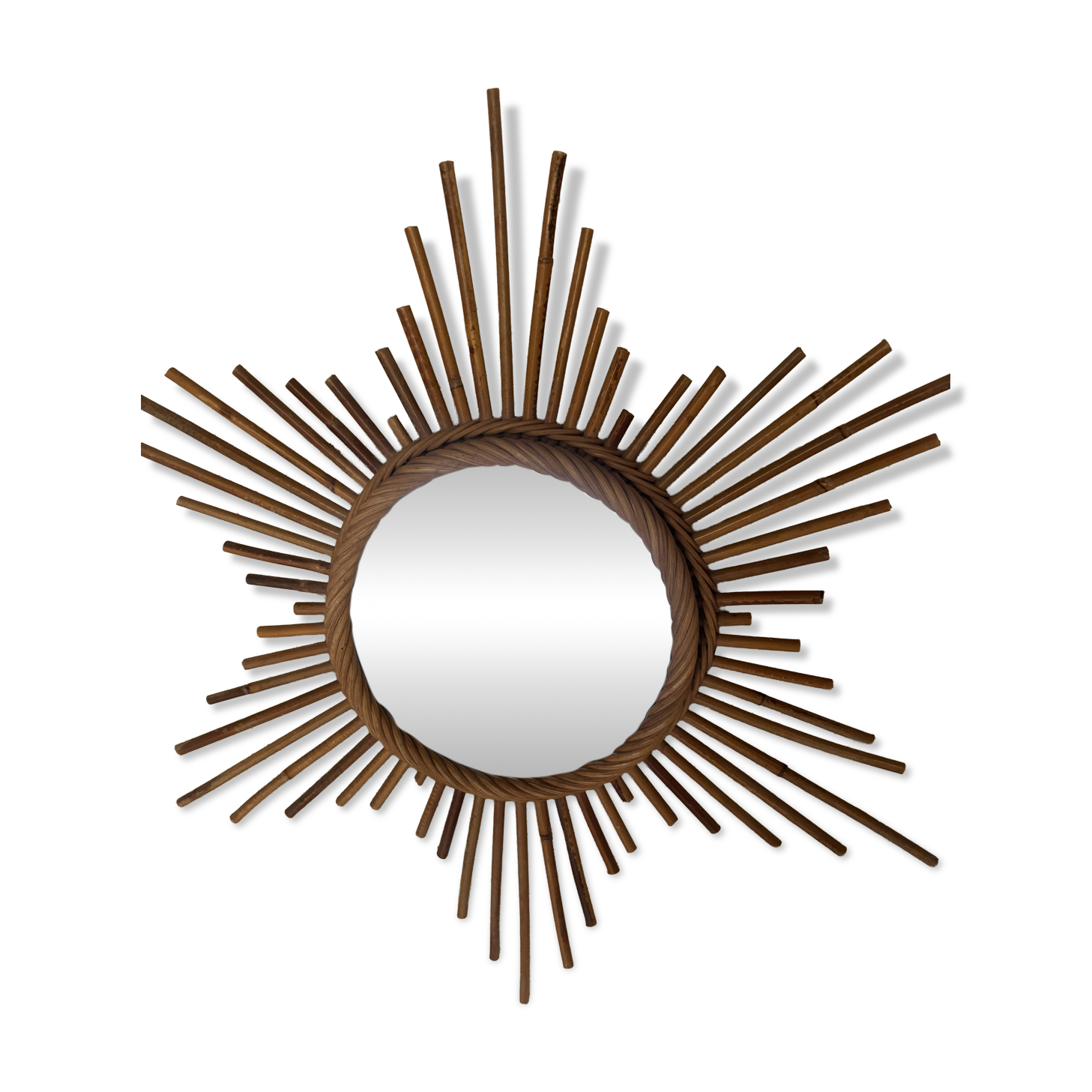 Rattan sun mirror – 1960s/70s
