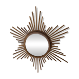 Miroir soleil en rotin – Années 60/70