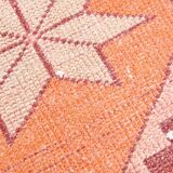 3x13 Rug For Kitchen Red Beige Oushak Vintage Runner Rug, 83x386Cm