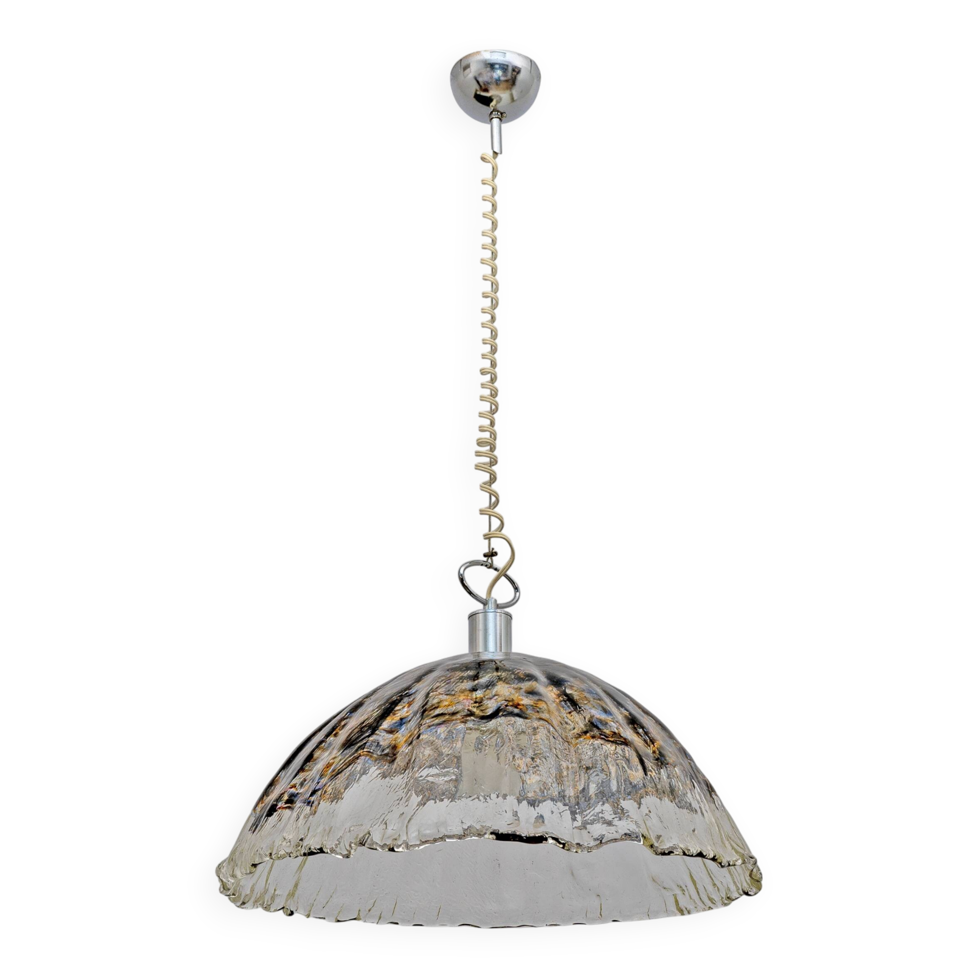Attributed to AV Mazzega Mid-Century Modern Italian Murano Glass Pendant, 1970s
