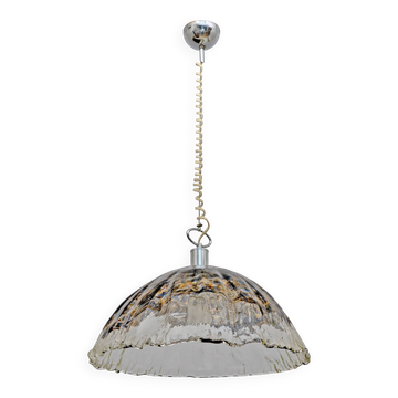 Attribué à AV Mazzega Suspension en verre de Murano italien moderne du milieu du siècle, années 1970