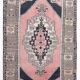 Pink & Navy Blue Classic Persian Rug, 130x225Cm