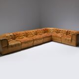Vintage DS 11 modular sofa in cognac/orange leather by De Sede Swiss