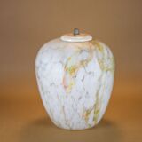Colorful marbled opaline globe, glass lampshade, ceiling lamp, ceiling lamp, 60's