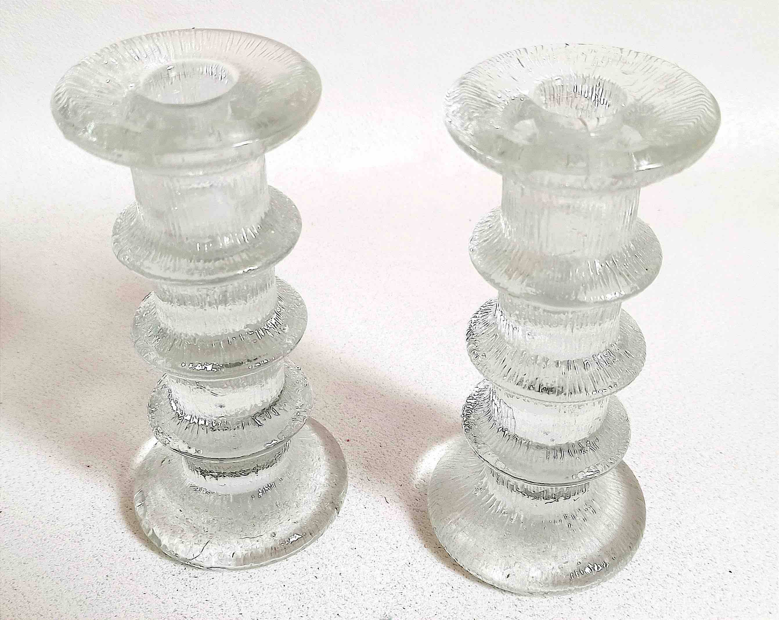 Pair of candlesticks Timo Sarpaneva for Littala 60s Height 14.5 cm