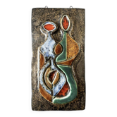 Cubist wall sculpture in glazed terracotta. Germany, 1950s.