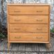 Vintage chest of drawers with compass feet, oak, original patina, 1950s