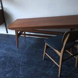 Metamorphic dining / coffee table in teak by Kai Kristiansen, Denmark 1960s