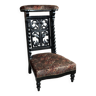 Prie dieu chaise en bois noirci et velours époque Napoléon III