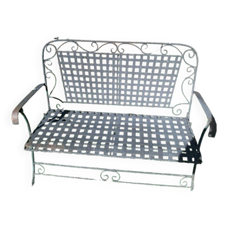 Wrought iron folding garden bench