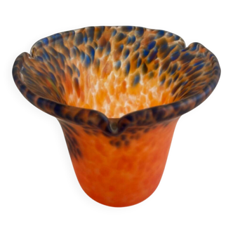 Small marbled glass vase