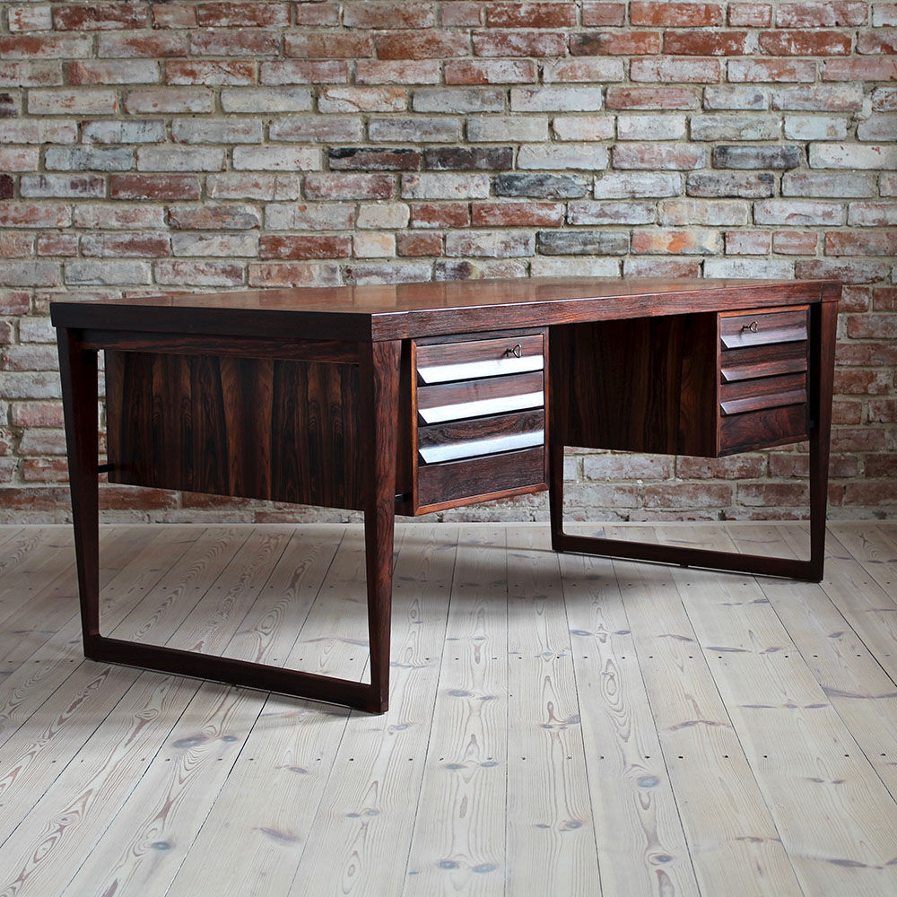 Mid-Century Modern Rosewood Executive Desk by Kai Kristiansen, Model 70, 1950s
