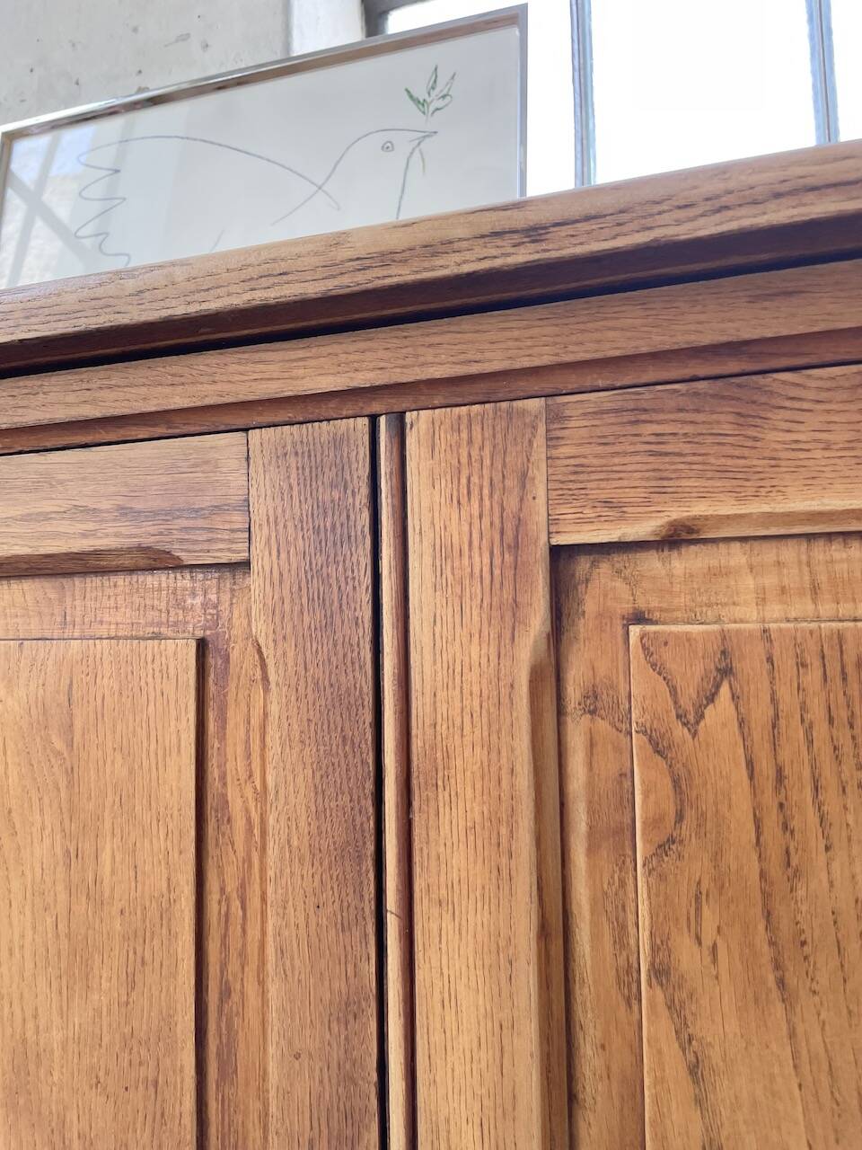XXL solid oak counter sideboard