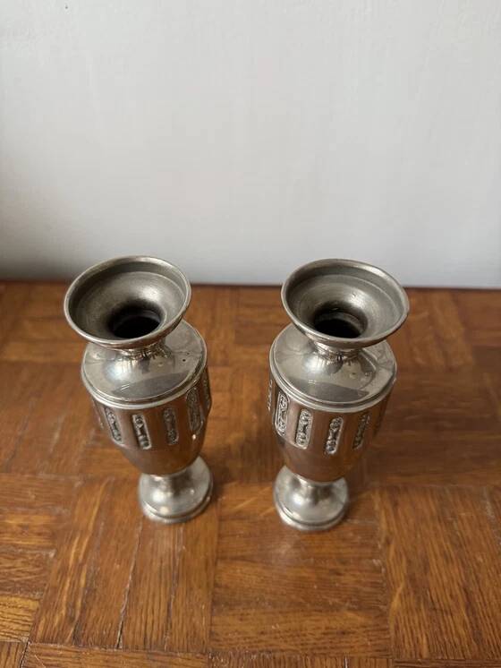 Pair of silver-plated vases/urns from the 1920s/30s.