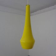 Yellow Teardrop Glass Ceiling Lamp from Holmegaard, Denmark, 1960s