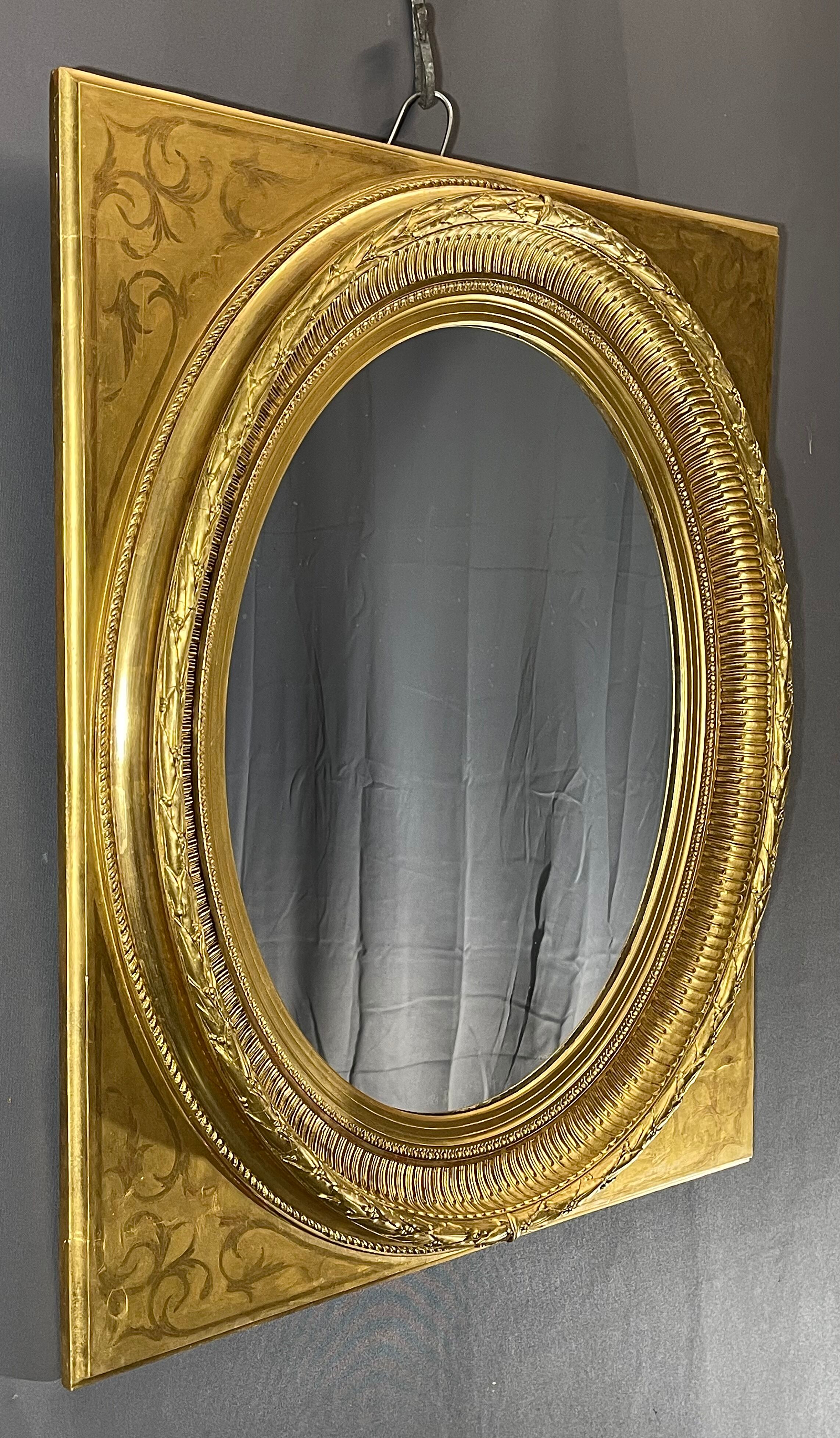 Miroir h88 x76 cm époque napoléon iii doute feuille d’or bon état