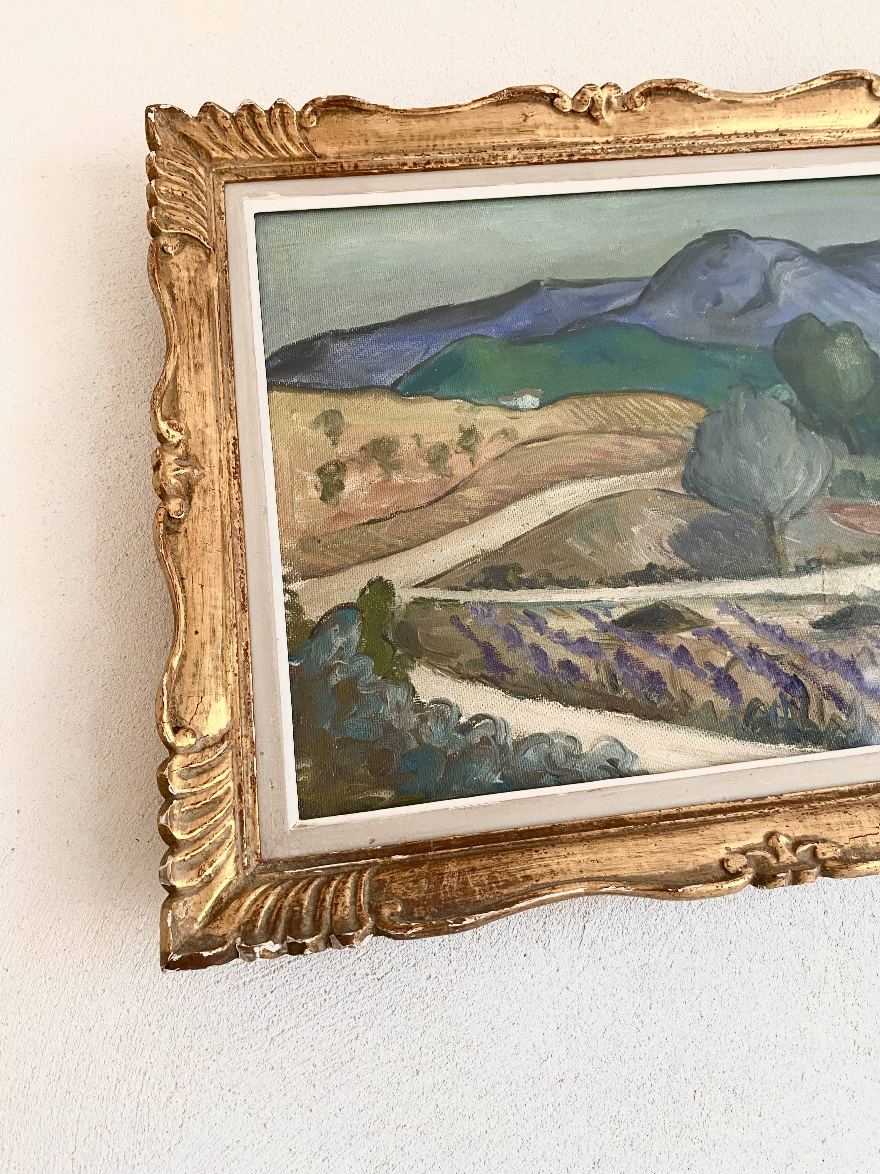 Provence oil from the 1950s under glass