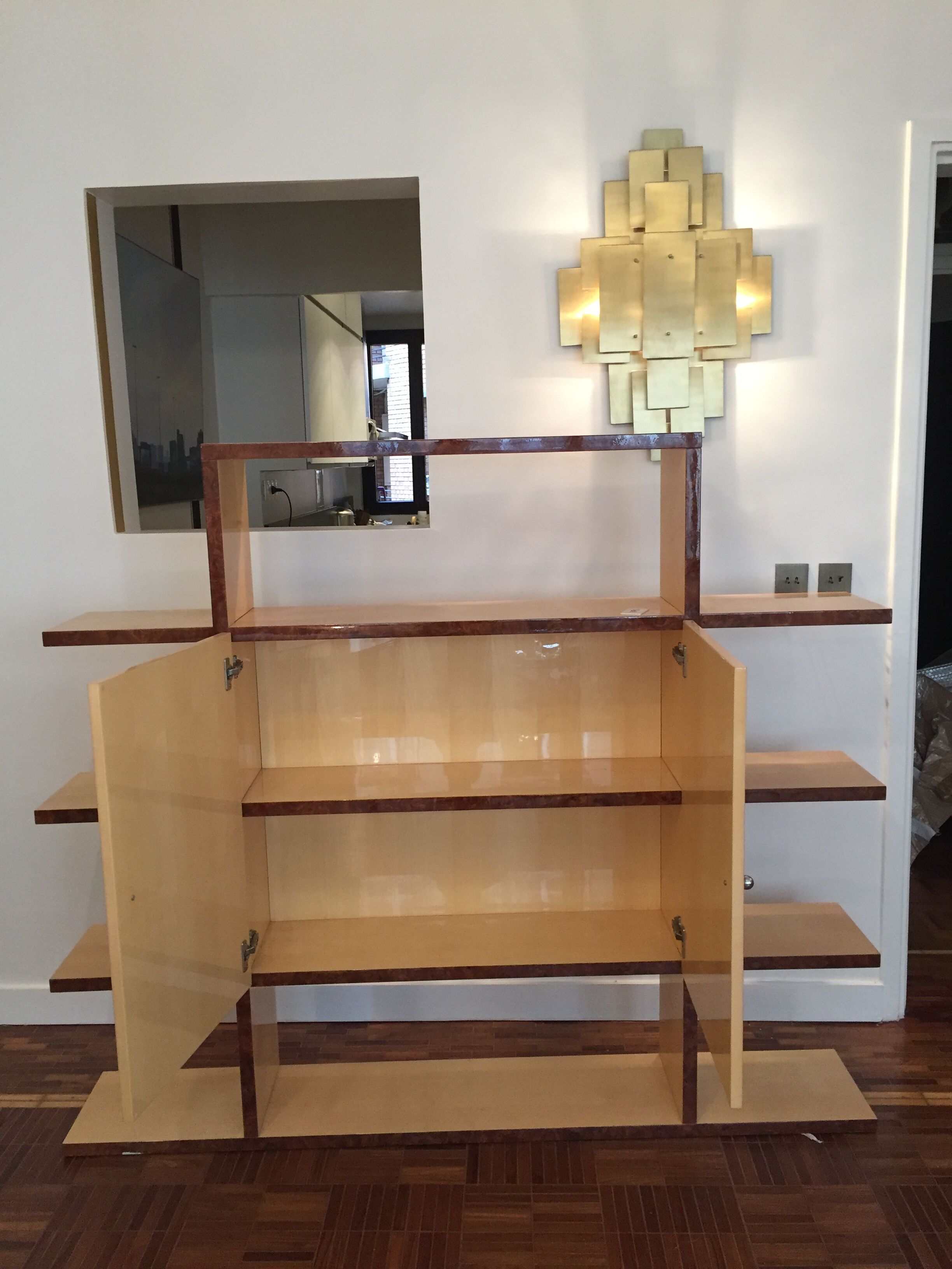 Étagère bibliothèque en bois sycomore époque art déco