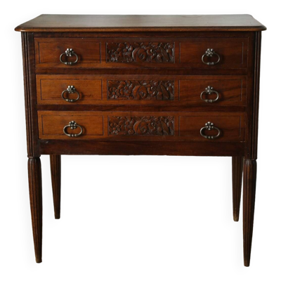 Commode en noyer massif début XXème