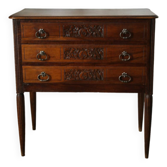 Solid walnut chest of drawers, early 20th century