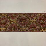 Old Turkish narrow Kilim Runner 315x51 cm, shabby chic, vintage kelim Red Black