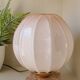 Pink glass globe table lamp