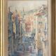 Watercolor painting p. rabagliati rue rossetti old nice 1950 + frame
