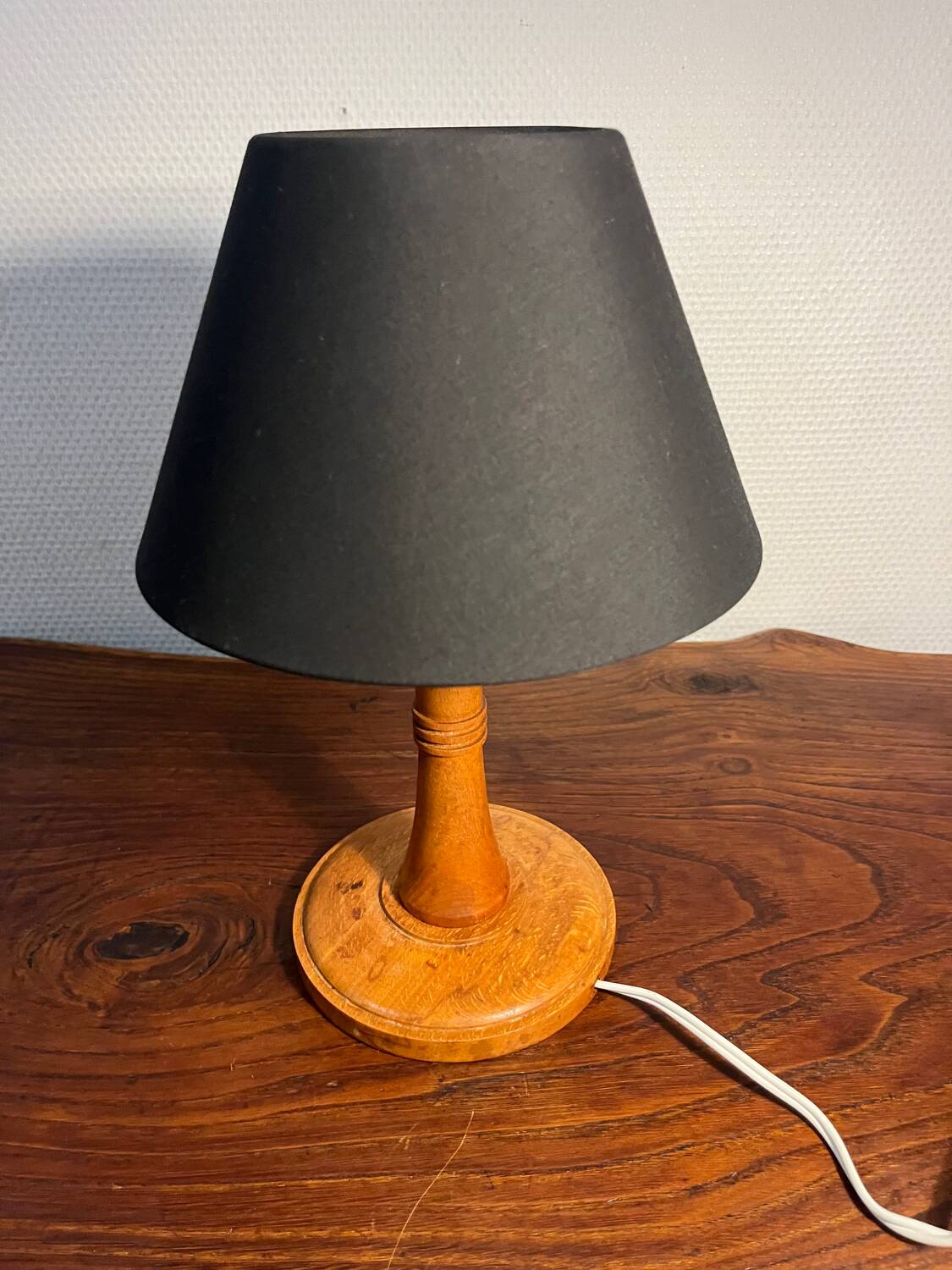 Small wooden table lamp from the 60s