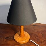 Small wooden table lamp from the 60s
