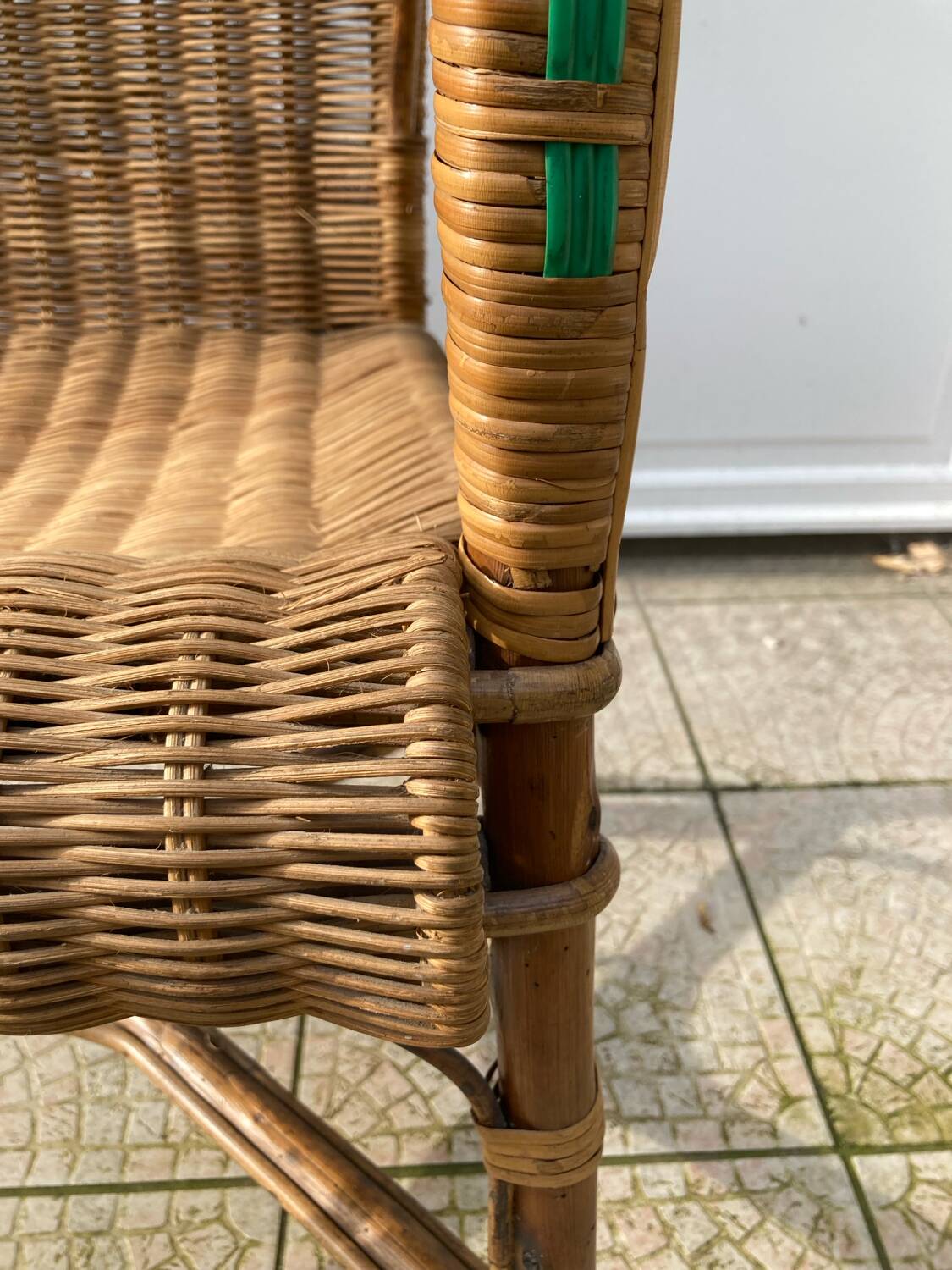 Fauteuil en osier vintage