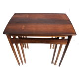 Danish vintage rosewood nesting tables / set of 3 side tables made in the 60s