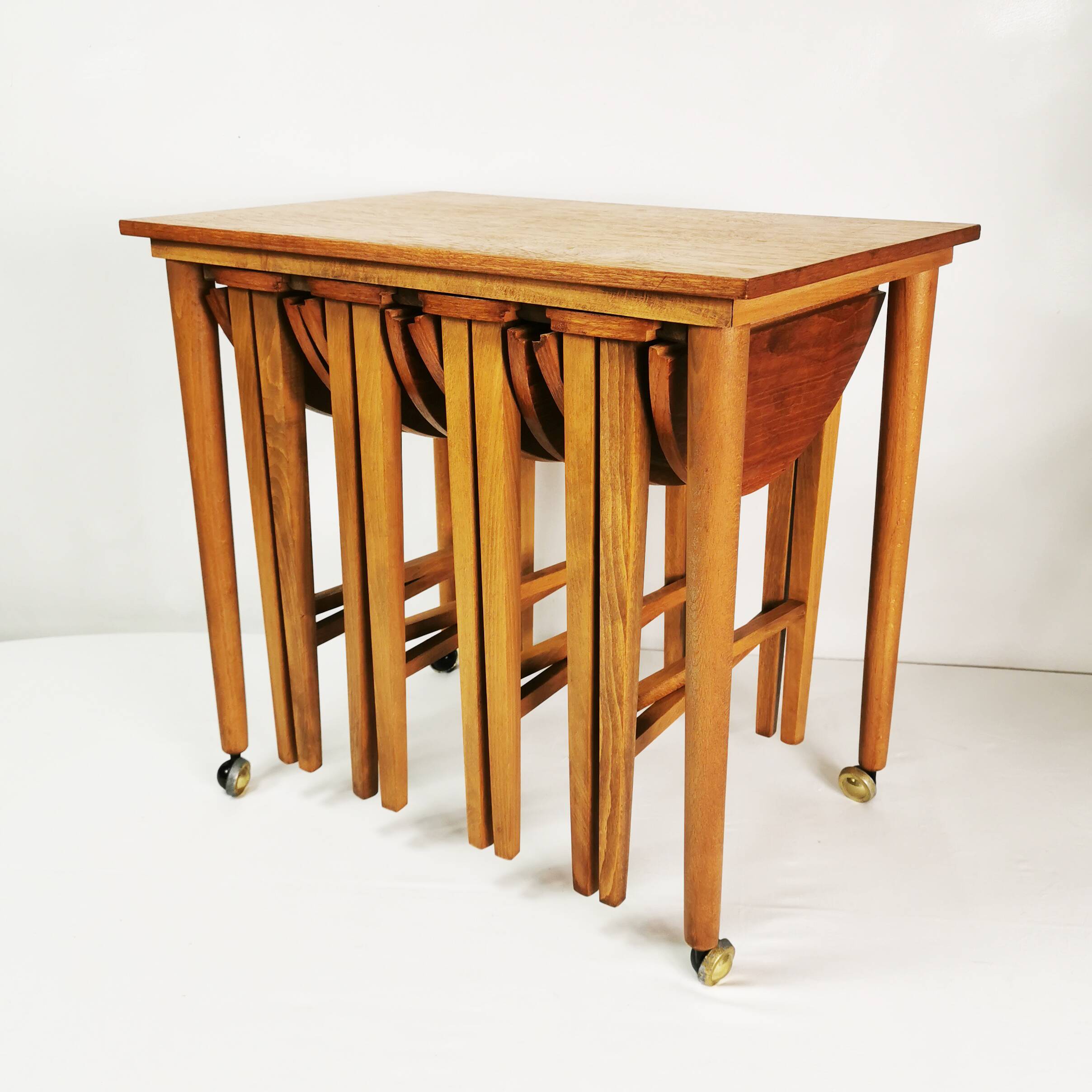 Set of Mid Century tables, designed by P. Hundevad, Novy domov, Czechoslovakia, 1960s.