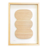Abstract relief painting in cut wood signed eawy