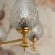Vintage 5-light chandelier in glass and brass