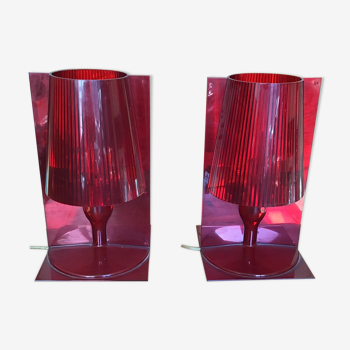 2 red Take Kartell lamps