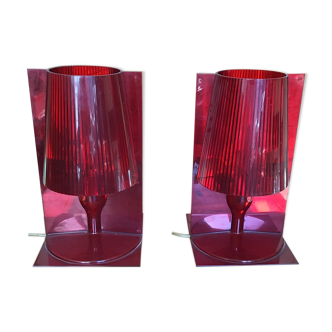 2 red Take Kartell lamps